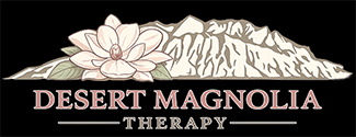 Desert Magnolia Therapy logo on Black Background